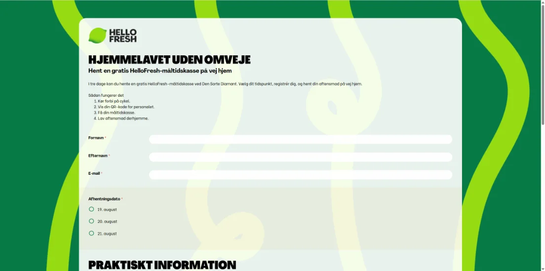 Skärmbild ur Registrering/anmälan i Jirango